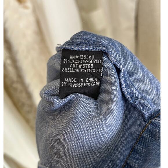 Velvet Heart Women's Size M Chambray Lace Up Roll Tab Sleeve Dress #0239 - Picture 10 of 14